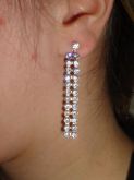Brinco dourado strass duplo