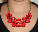 Maxi colar pedras (vermelho)